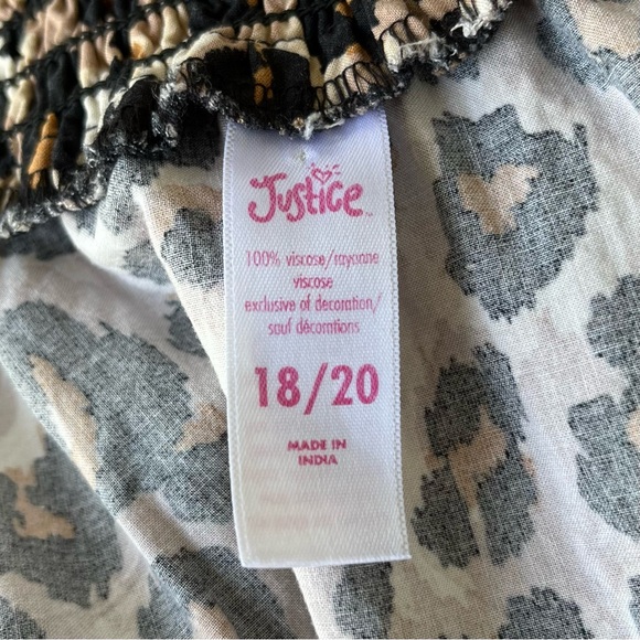 •JUSTICE• Girls Flowy Leopard Print Summer Top - Size 18-20 - Picture 2 of 6